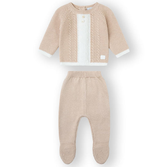 Conjunto Bebé Punto Tostado Yatsi 2 Piezas  25200601 Diseño Clásico y Tejido Suave