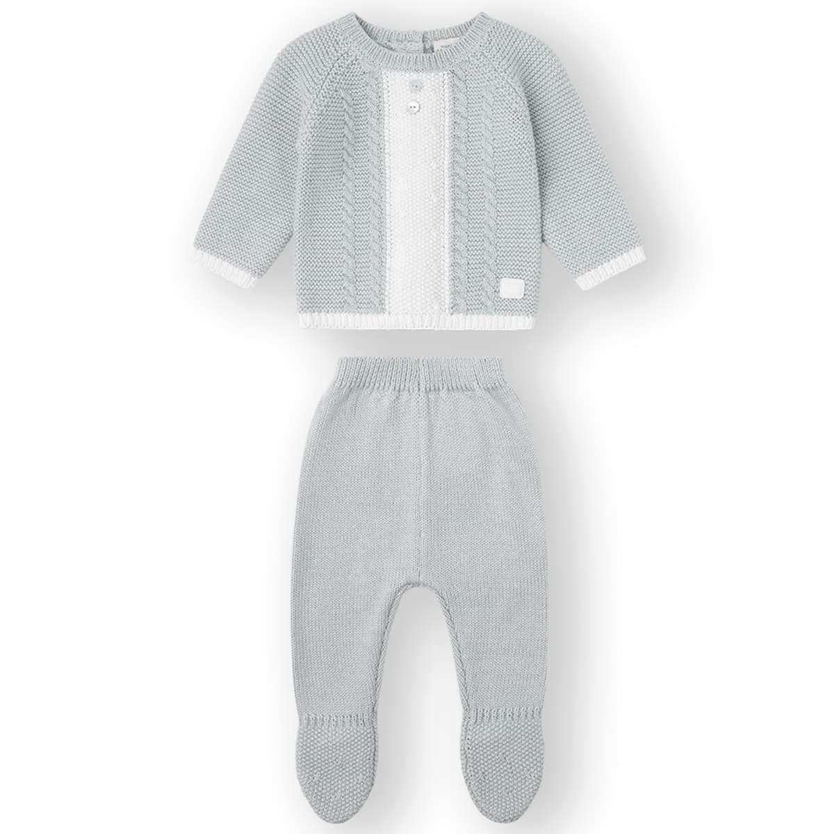 Ensemble bébé 2 pièces en tricot gris Yatsi 25200601 Design classique et tissu doux