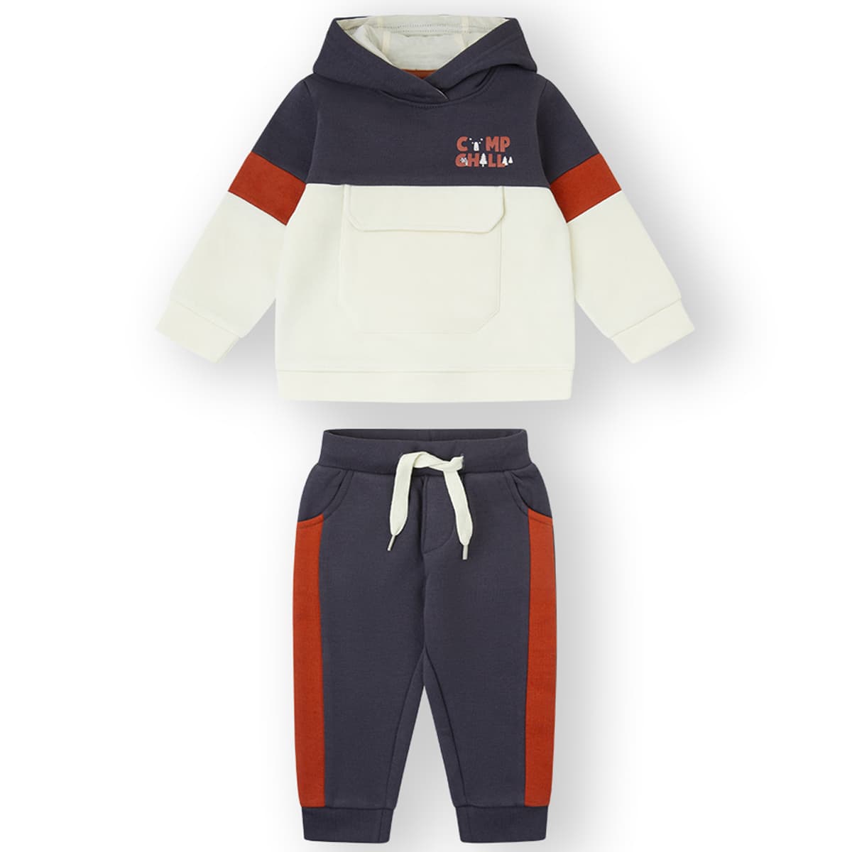 Yatsi Baby Conjunto de 2 peças para bebé 25/202015 Design bicolor com sweatshirt com capuz