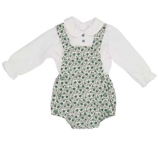 Conjunto Peto Verde para Bebé con Blusa Blanca Baby-Ferr 25350 (1 a 18 meses)