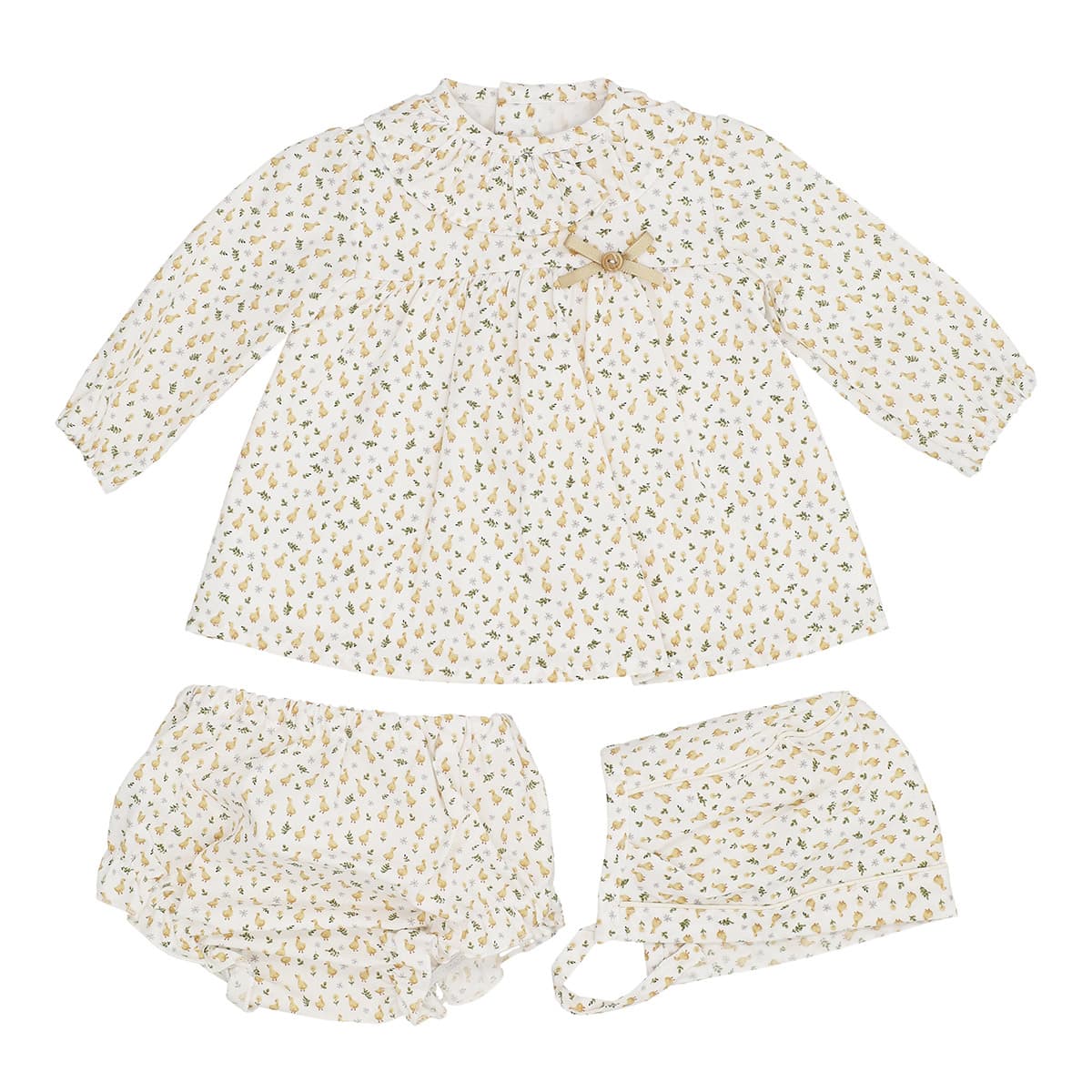 Robe bébé verte Baby Ferr 25405 avec capuche et couvre-couche assortis (1 à 24 mois)