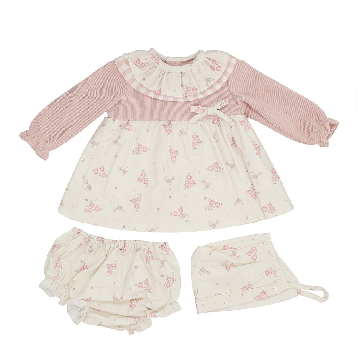 Vestido rosa para bebé com capuz e capa de fralda a condizer Baby Ferr 25407 (1 a 24 meses)