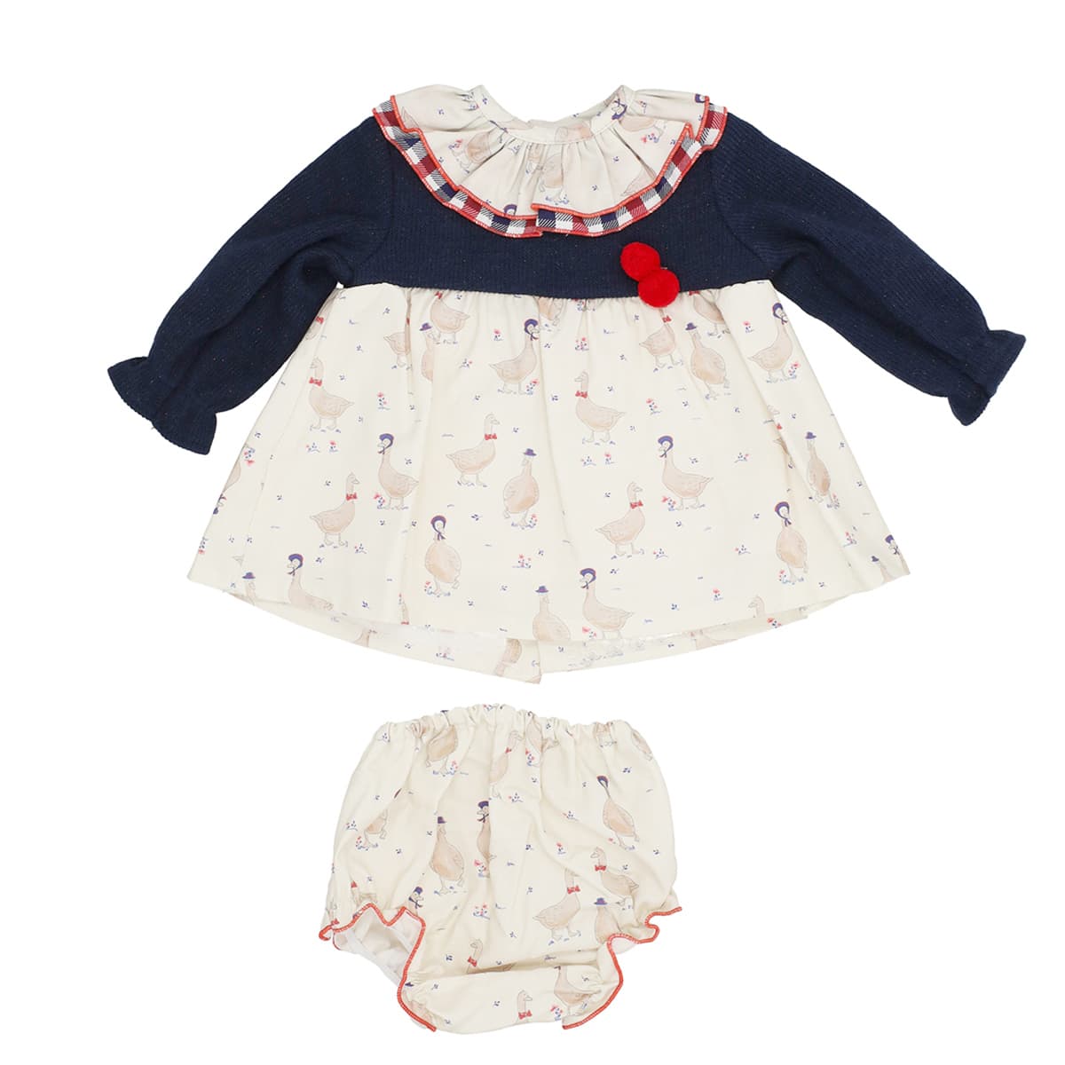 Robe bébé bleu marine Baby Ferr 25408 avec couvre-couche assorti (3 à 36 mois)