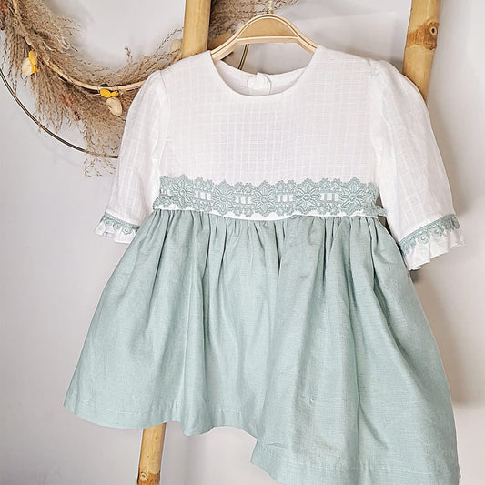 Vestido de ceremonia verde para niña – Baby-Ferr 25530