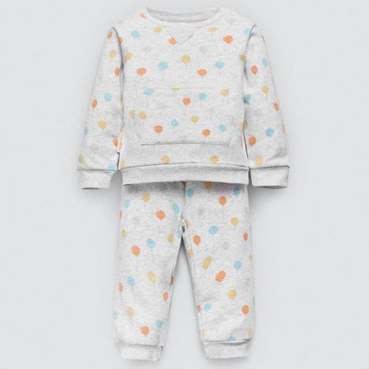 Conjunto Babybol cinza e verde para bebé menino com sweatshirt e calças 522152110 Conforto e estilo casual