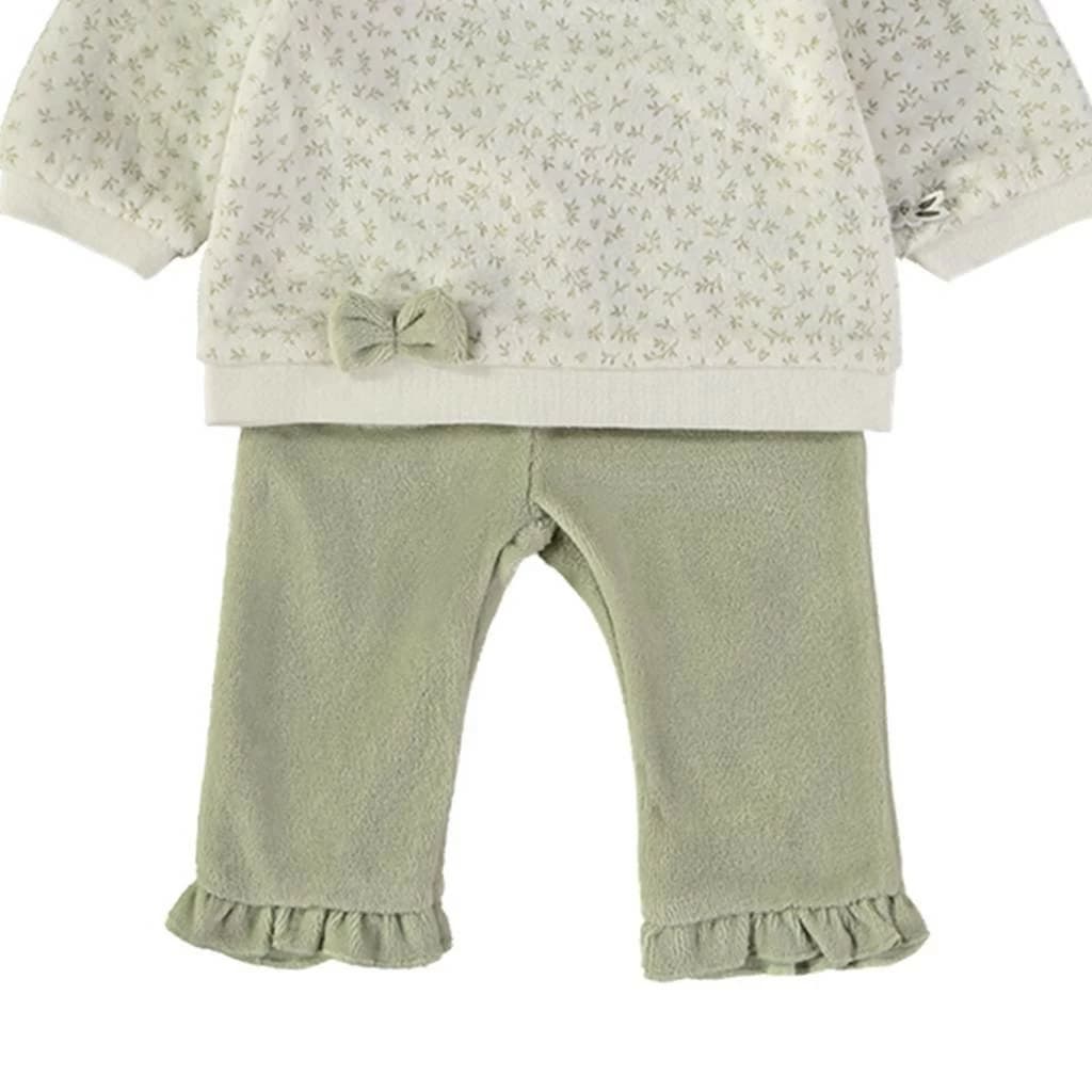Conjunto Babybol cinza e verde para bebé menino com sweatshirt e calças 522152110 Conforto e estilo casual