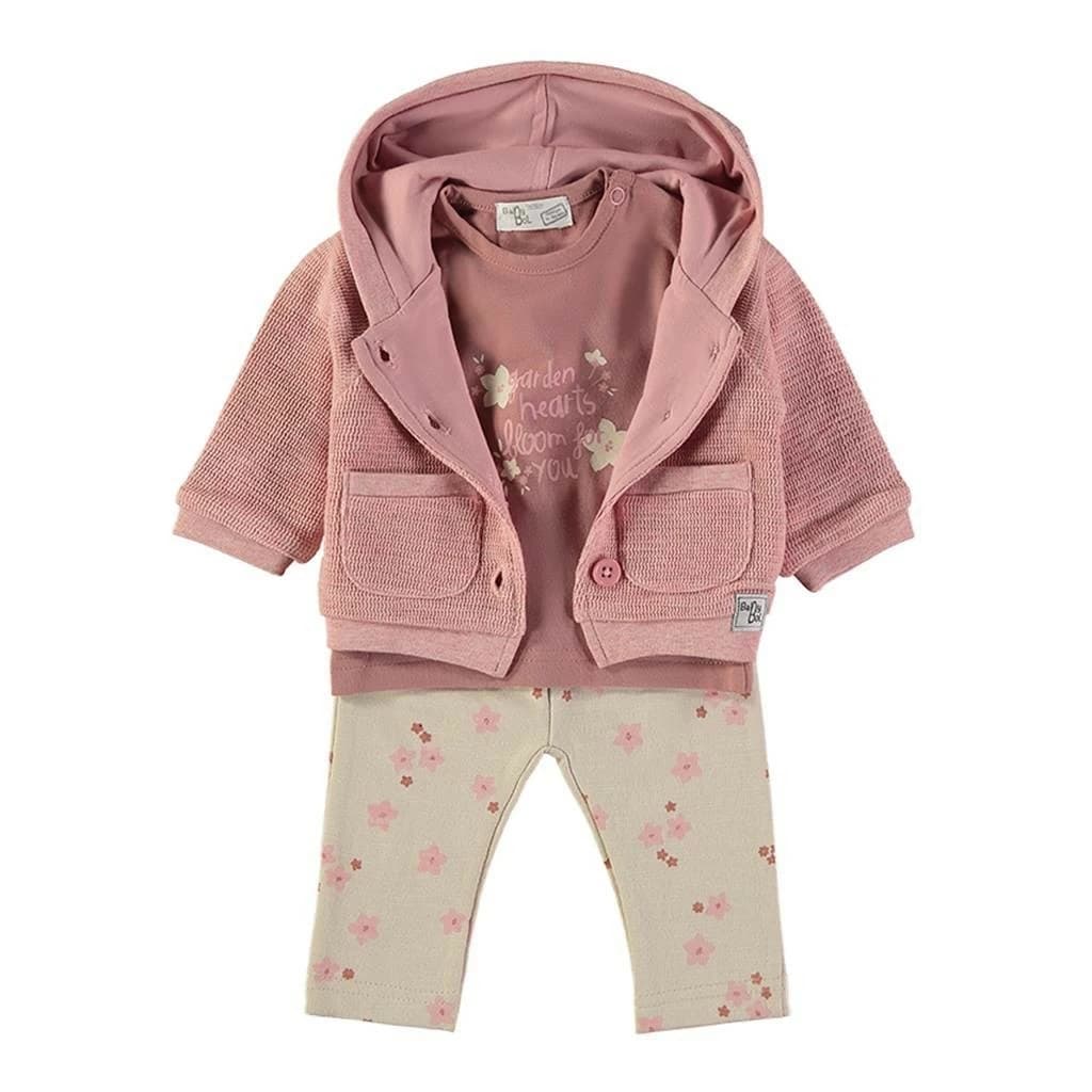 Conjunto Babybol cinza e verde para bebé menino com sweatshirt e calças 522152110 Conforto e estilo casual