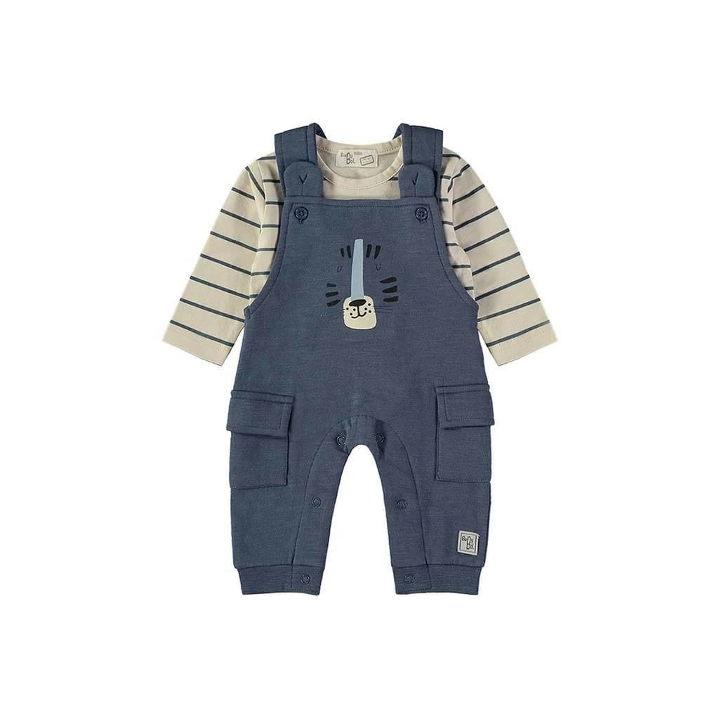 Conjunto Babybol cinza e verde para bebé menino com sweatshirt e calças 522152110 Conforto e estilo casual