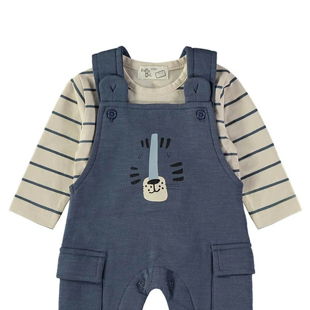 Conjunto Babybol cinza e verde para bebé menino com sweatshirt e calças 522152110 Conforto e estilo casual
