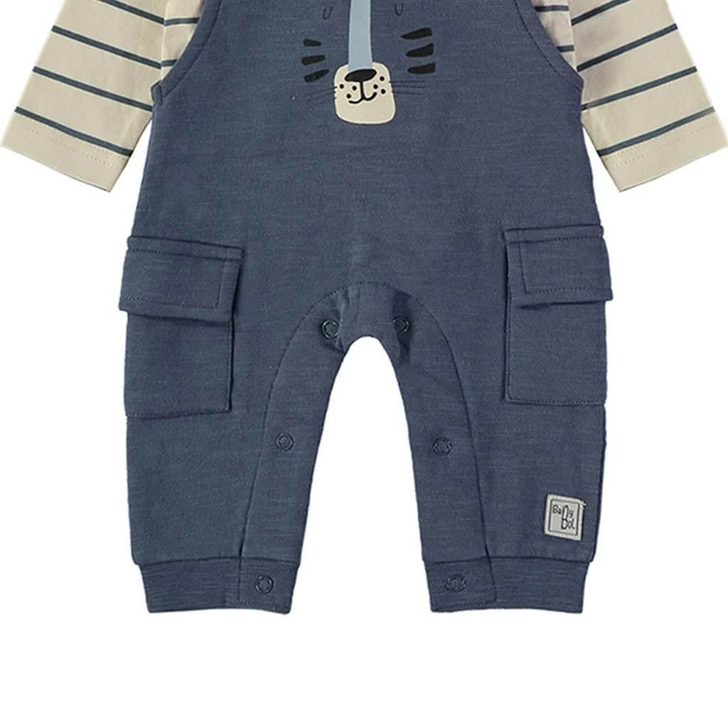 Conjunto Babybol cinza e verde para bebé menino com sweatshirt e calças 522152110 Conforto e estilo casual
