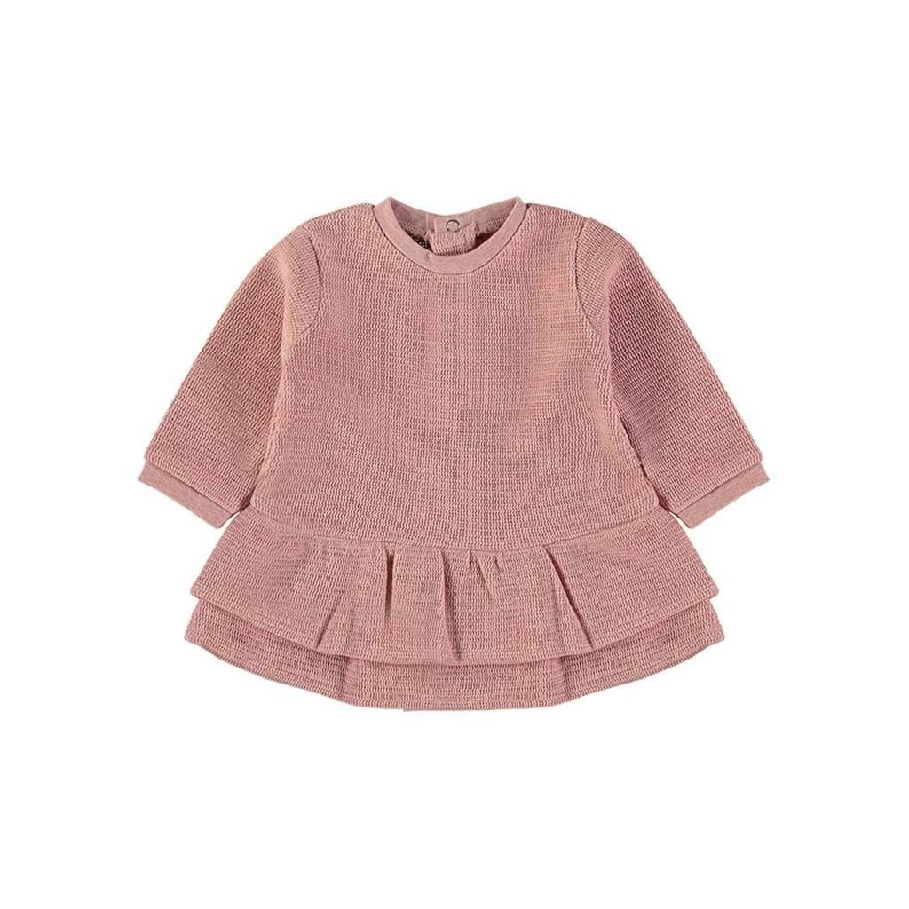 Vestido Baby Bol vermelho de manga comprida com bordado “Lovely” 251008