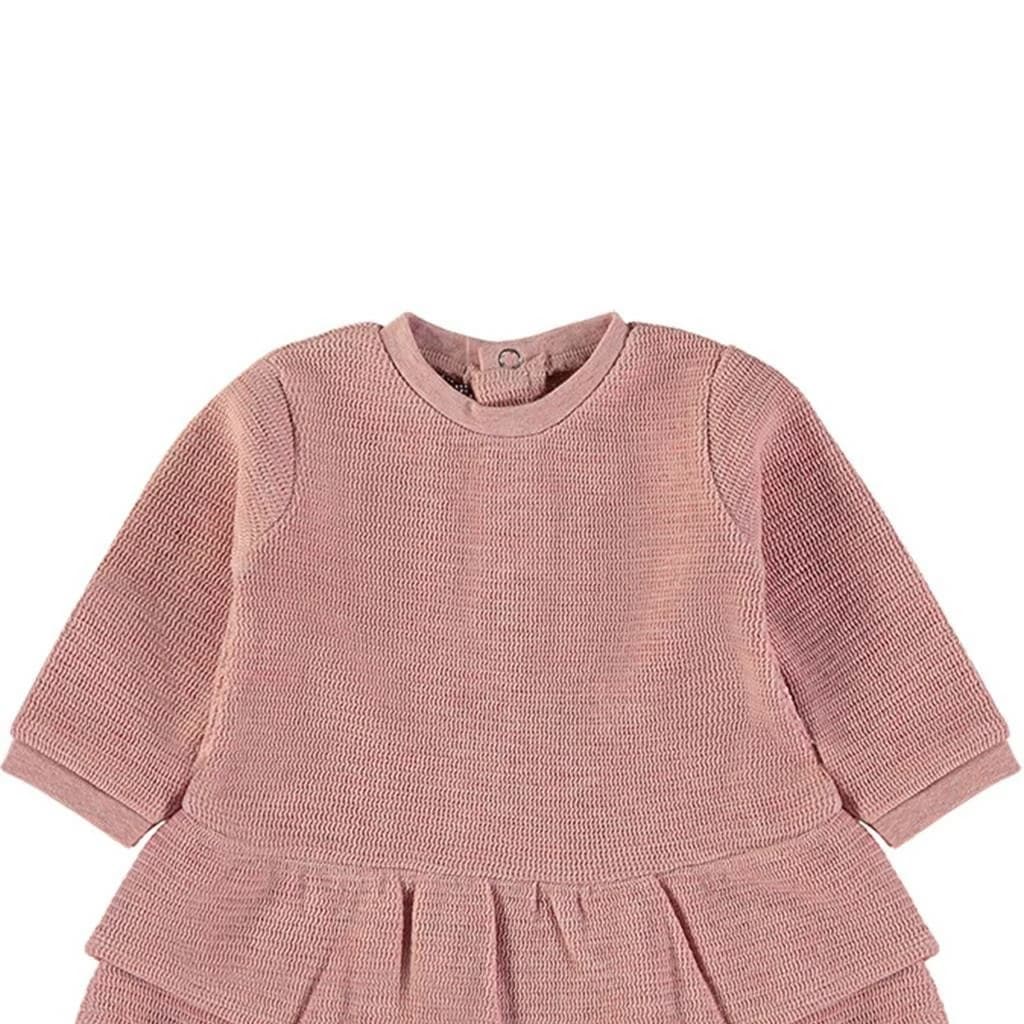 Vestido Baby Bol vermelho de manga comprida com bordado “Lovely” 251008