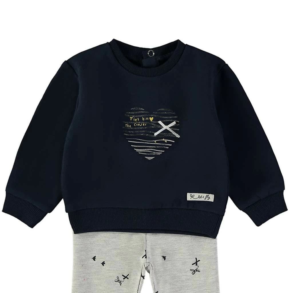 Ensemble bébé garçon Babybol gris et vert avec sweat et pantalon 522152110 Confort et style décontracté