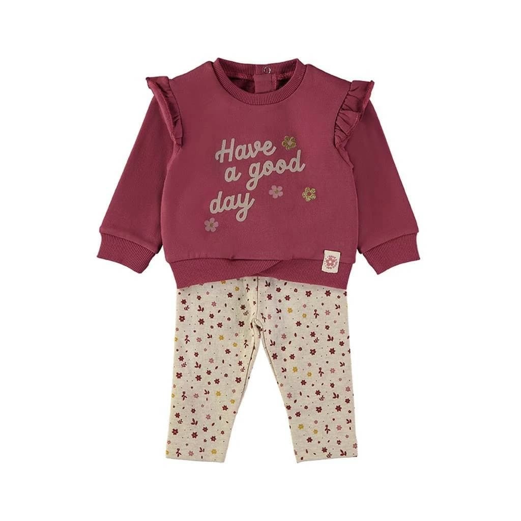 Conjunto Babybol cinza e verde para bebé menino com sweatshirt e calças 522152110 Conforto e estilo casual