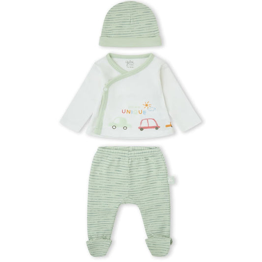 Conjunto de 3 peças Yatsi Baby 25200011 Corações em algodão rosa (0 a 3 meses)