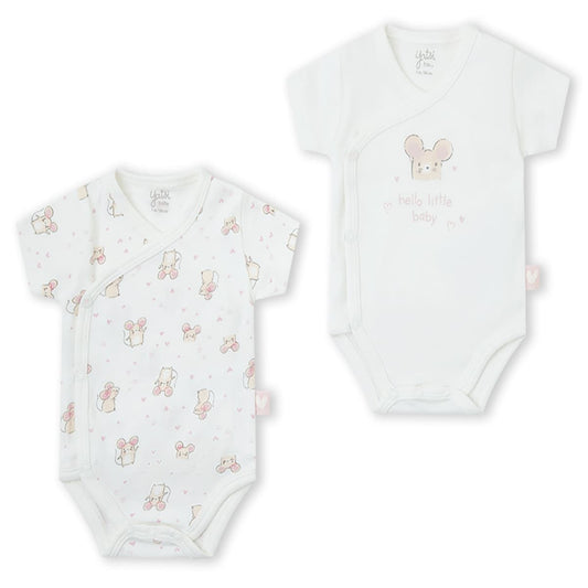 Body bebé manga corta bebé algodón 100% algodón ratón YATSI BABY 26110075 2 unidades