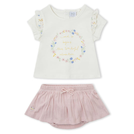 Conjunto bebé con faldita y camiseta floral – Yatsi 26110871 (1 a 18 meses)