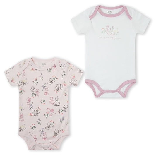 Body bebé manga corta bebé algodón 100% algodón patos y flores YATSI BABY 26111051 2 unidades