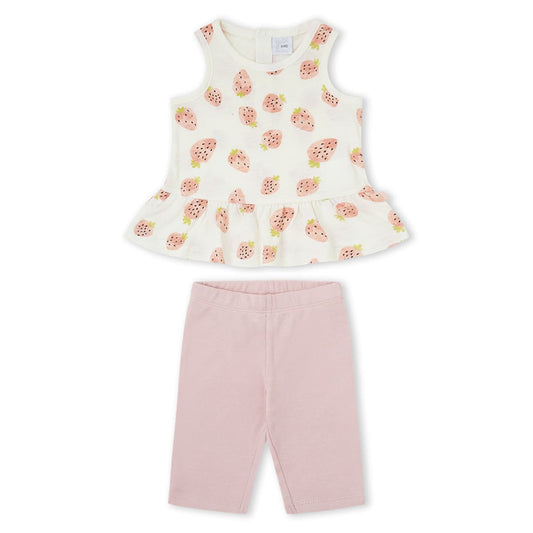 Conjunto infantil fresas y leggins rosa – Yatsi 26112307 (12 meses a 4 años)