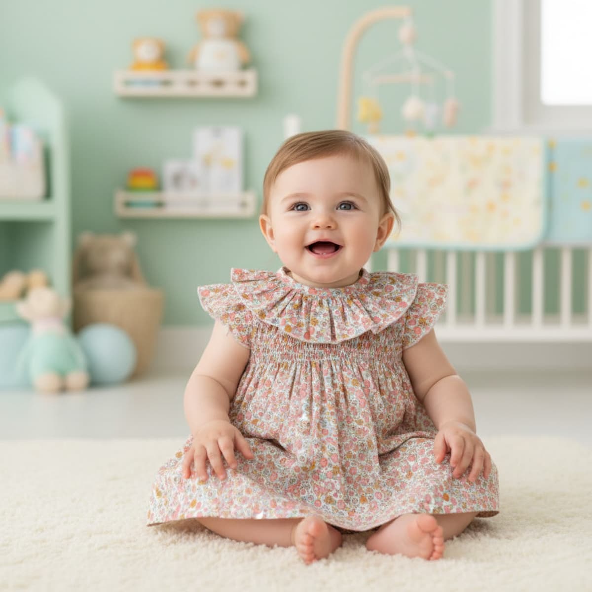 Jesusito para bebé Baby-Ferr volante cuello florecillas – Modelo 26140