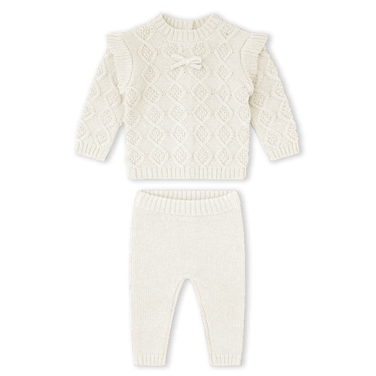 Conjunto de punto tricot crudo de jersey y pantalón Yatsi Baby (Ref. 26200710)