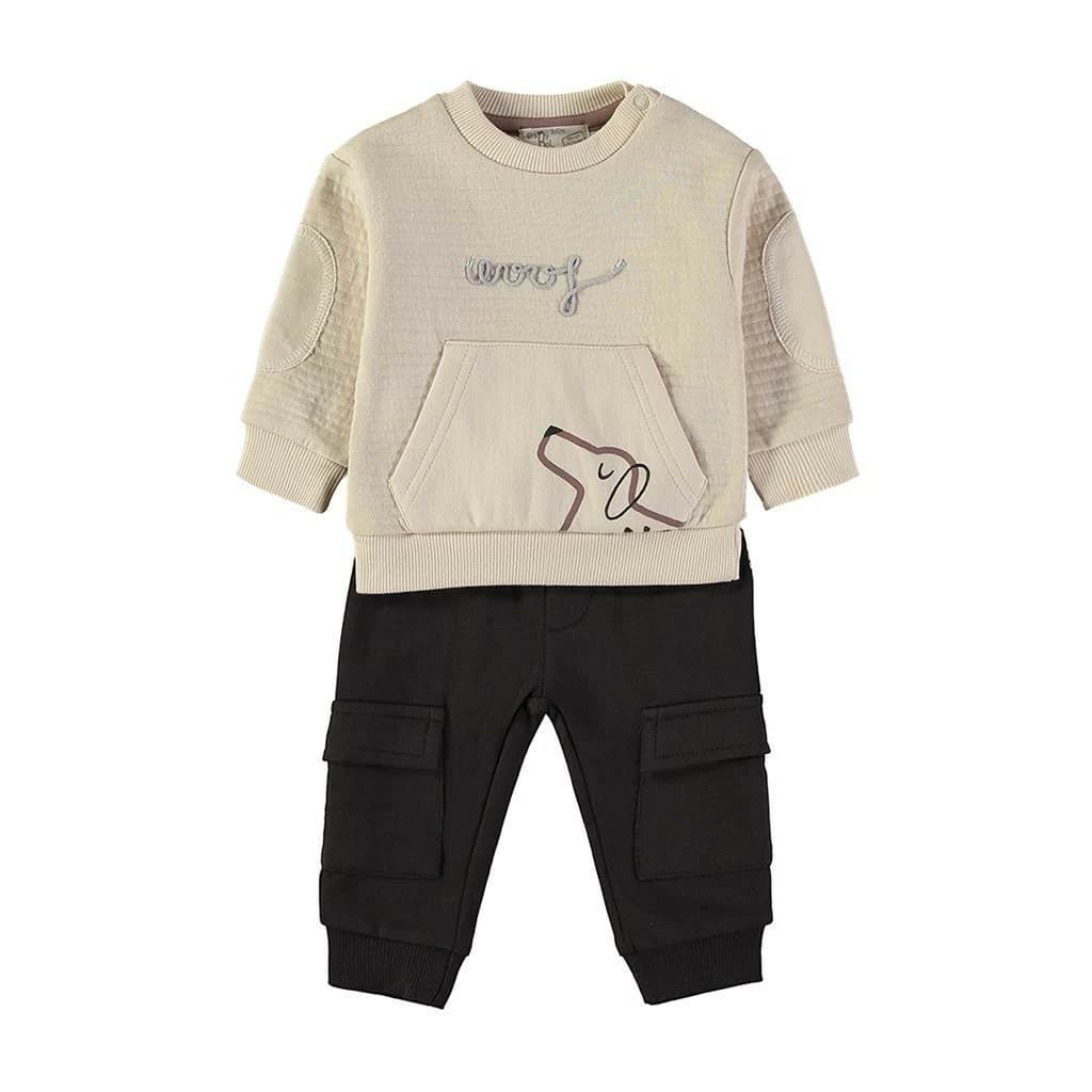 Ensemble bébé garçon Babybol gris et vert avec sweat et pantalon 522152110 Confort et style décontracté