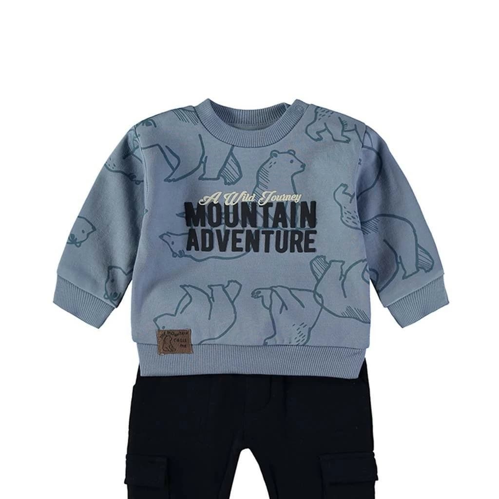 Ensemble bébé garçon Babybol gris et vert avec sweat et pantalon 522152110 Confort et style décontracté