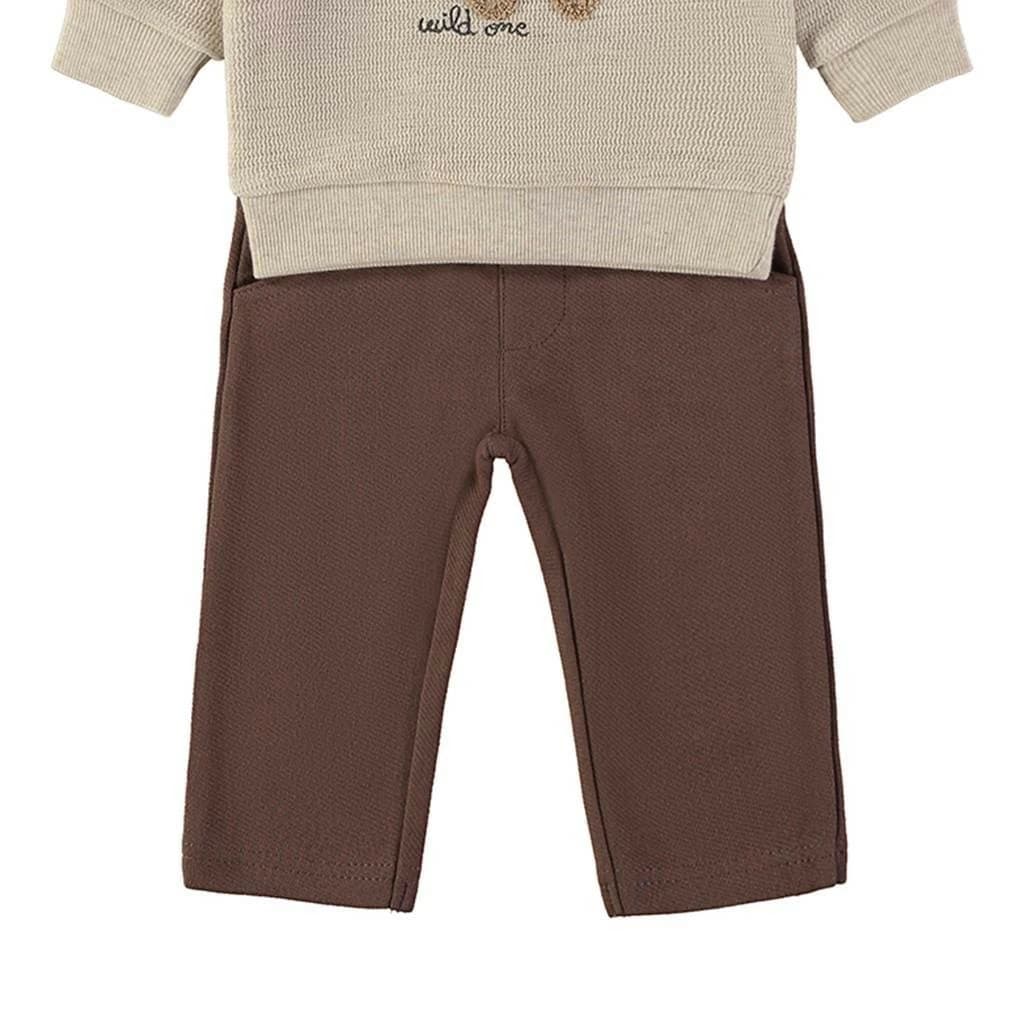 Chándal de bebé de dos piezas en algodón con sudadera dinosaurio y pantalón Babybol 262035