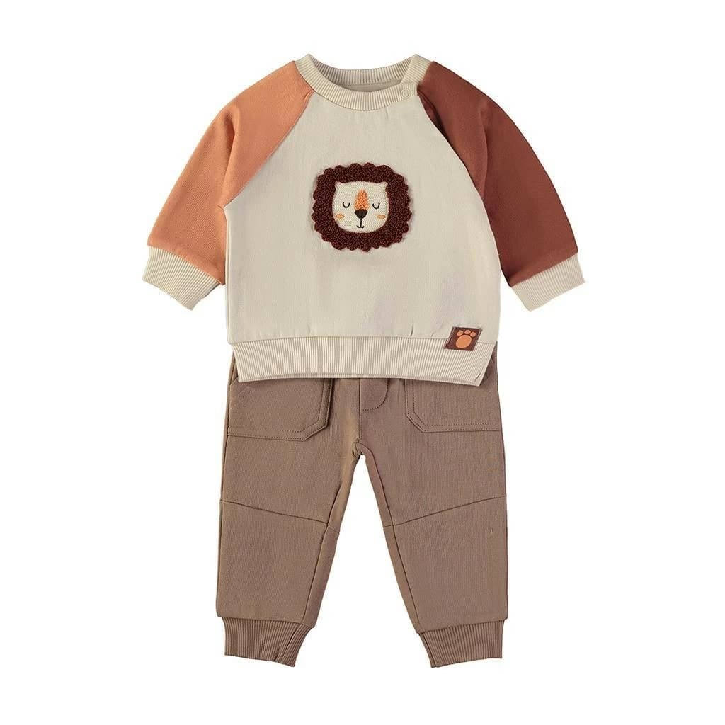 Ensemble bébé garçon Babybol gris et vert avec sweat et pantalon 522152110 Confort et style décontracté