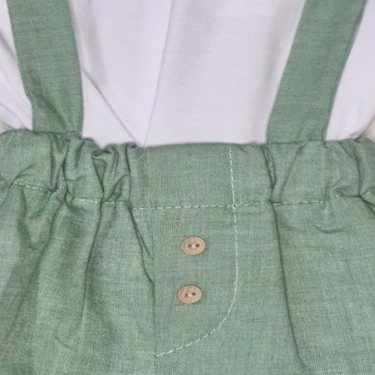 Conjunto bebé con tirantes verde – Camiseta y short Baby Ferr 26224 (6 a 24 meses)