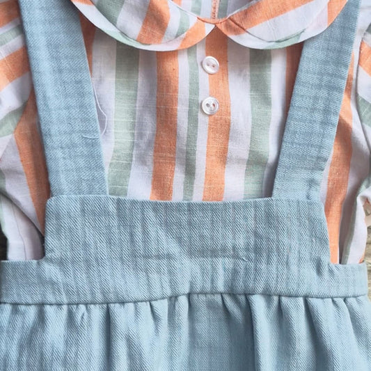 Conjunto bebé rana azul con blusa BABY FERR 26236 – Look clásico y fresco para vestir (1 a 18 meses)