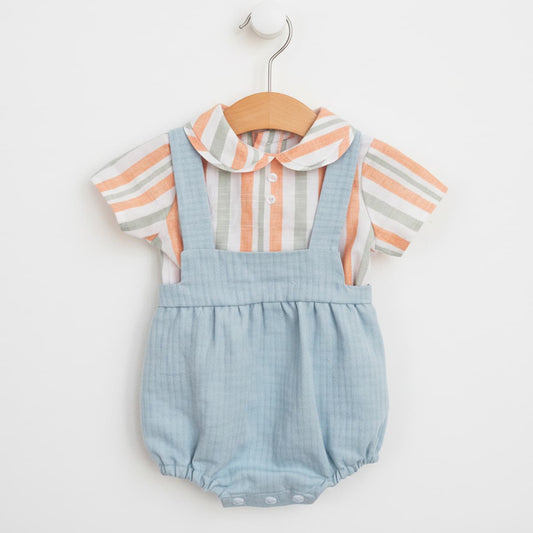 Conjunto bebé rana azul con blusa BABY FERR 26236 – Look clásico y fresco para vestir (1 a 18 meses)