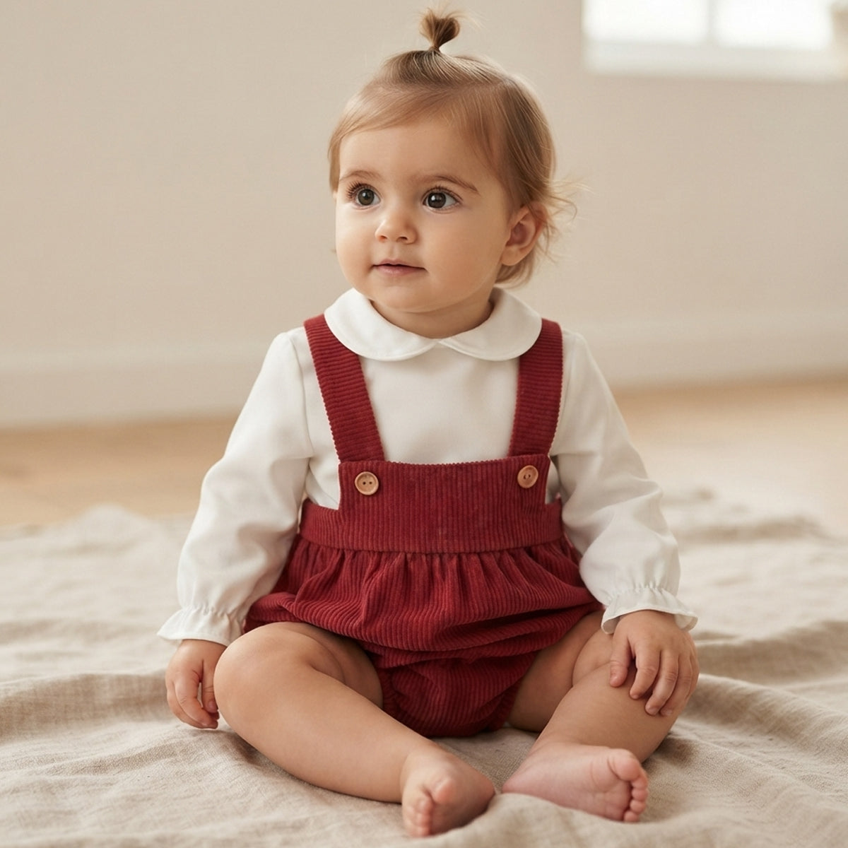 Conjunto bebé burdeos con ranita de pana Babyferr 26295 | Hecho en España