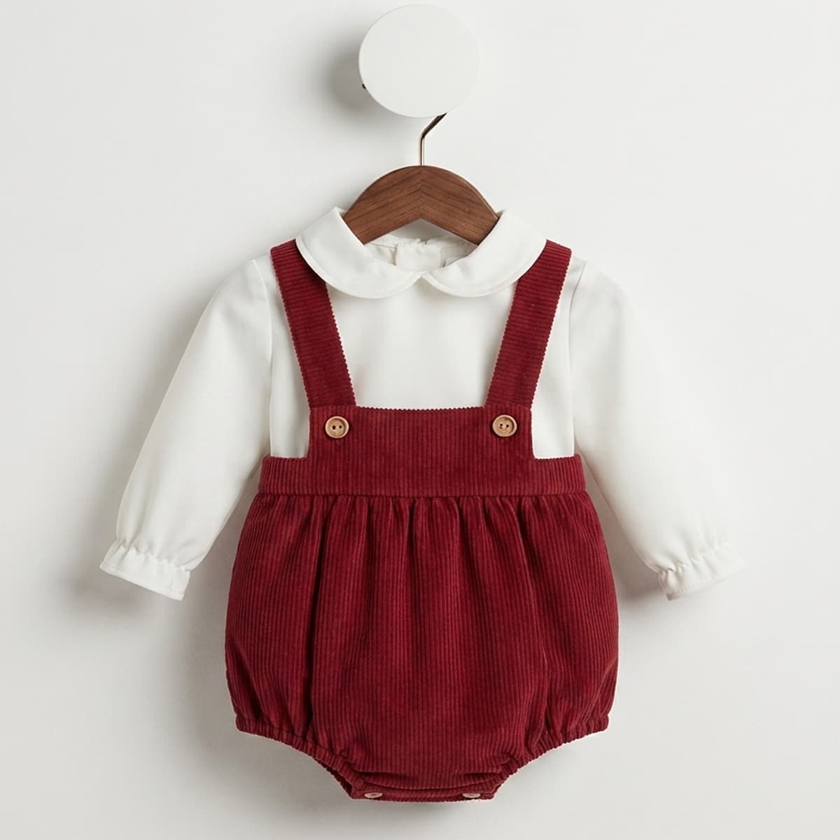 Conjunto bebé burdeos con ranita de pana Babyferr 26295 | Hecho en España