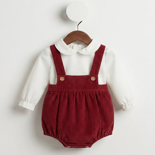 Conjunto bebé burdeos con ranita de pana Babyferr 26295 | Hecho en España