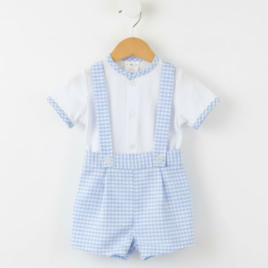 Conjunto pinocho para bebé cuadro vichy celeste Baby-Ferr – Modelo 26314
