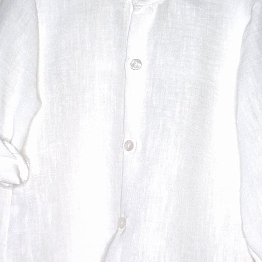 Conjunto infantil crudo con camisa blanca y pantalón de rayas Baby Ferr 26340 (2 a 6 años)