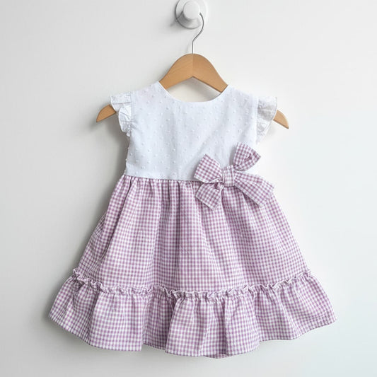 Vestido rosa bebé malva cuadritos Baby Ferr 26500 (12 a 36 meses)