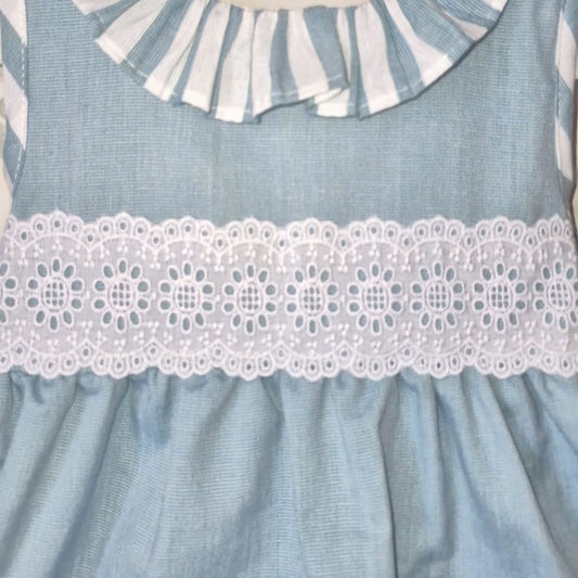 Vestido bebé verde con puntilla Baby Ferr 26513