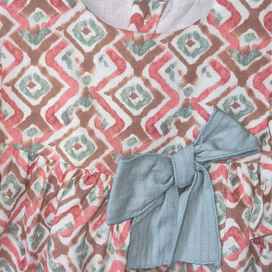 Vestido infantil Baby Ferr con lazo y estampado geométrico 26549