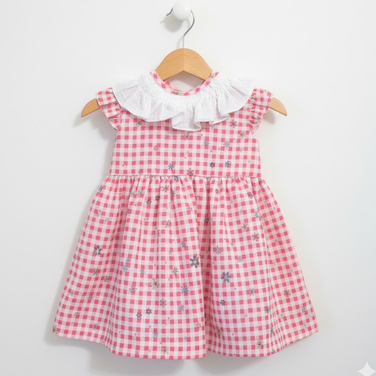 Vestido infantil cuadritos rojos Baby-Ferr Modelo 26564