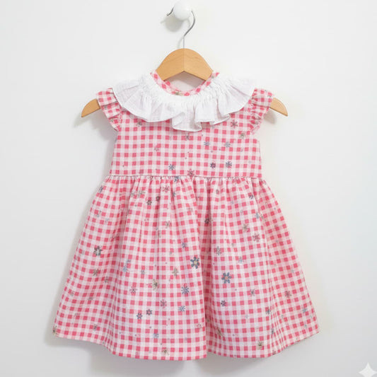 Vestido infantil cuadritos rojos Baby-Ferr Modelo 26564