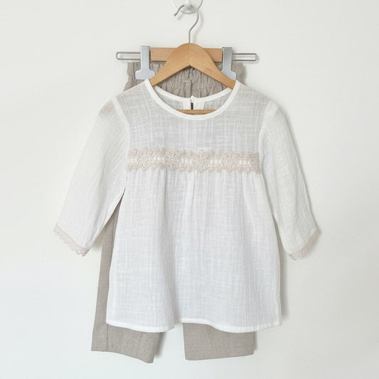 Conjunto infantil blusa bambula y pantalón de lino Baby Ferr 26715