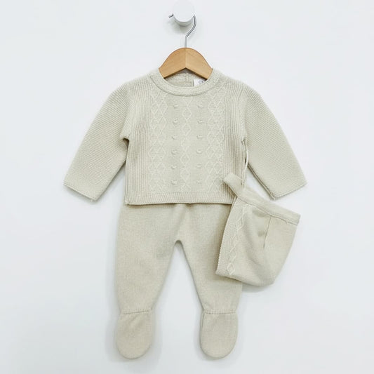 Premier ensemble de bébé en perle 8005 Pelottas Celeste