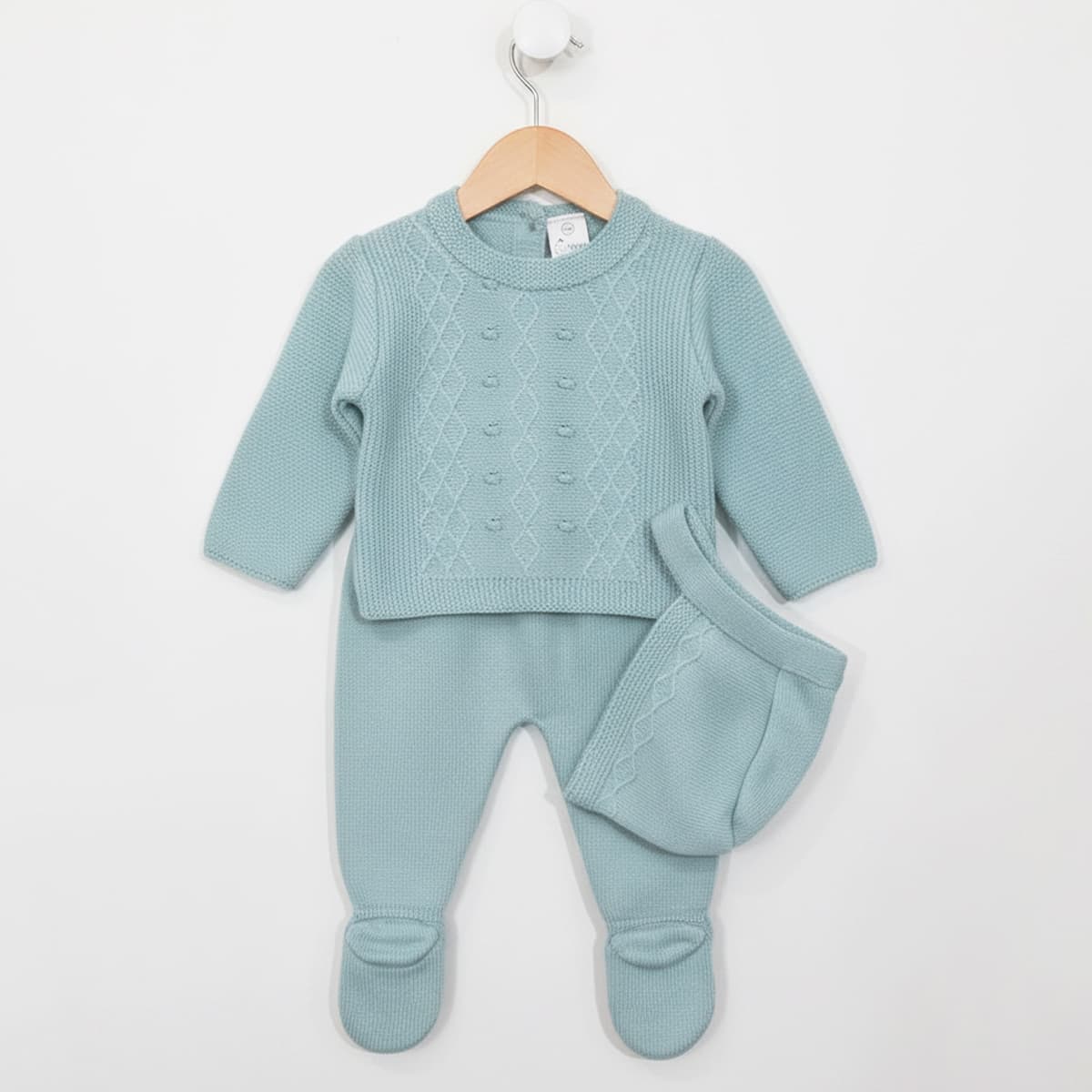 Conjunto para bebé Pelottas perlé verde modelo 26C1009 – Elegancia natural