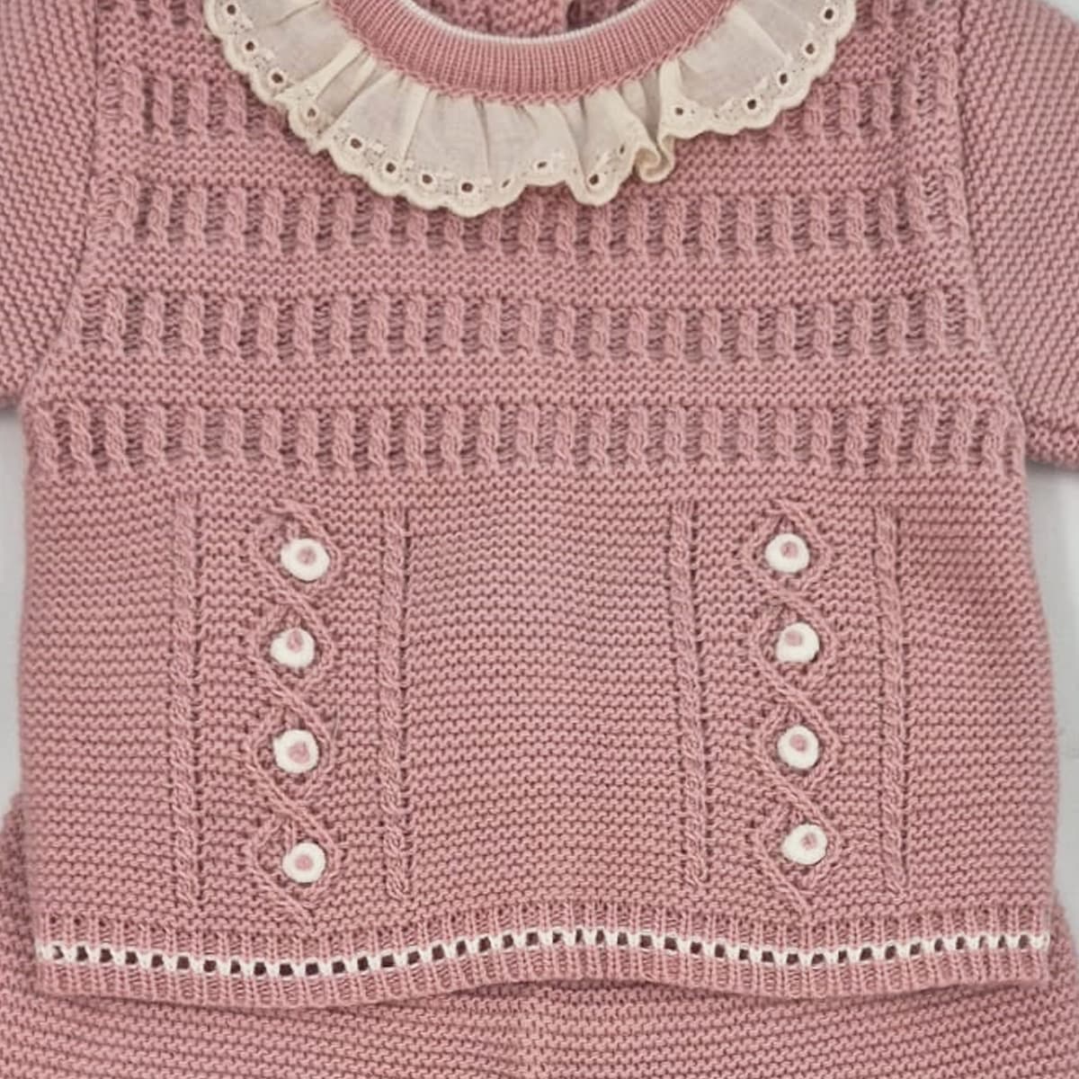 Conjunto de lã Glory Baby – Azul Claro com Pompons 27109 (0 a 6 meses) 