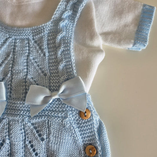 Conjunto rana para bebé en punto – Celeste | MyBabyChic 3105  (0 a 3 meses)