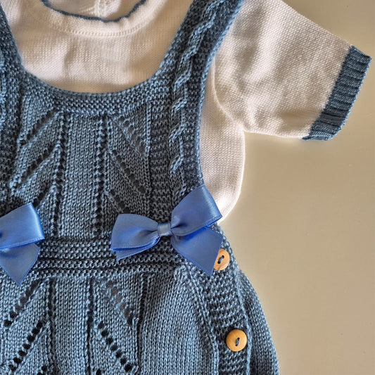 Conjunto rana para bebé en punto – Azul Cobalto | MyBabyChic 3105  (0 a 3 meses)
