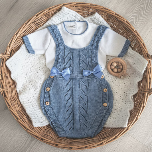 Conjunto rana para bebé en punto – Azul Cobalto | MyBabyChic 3105  (0 a 3 meses)