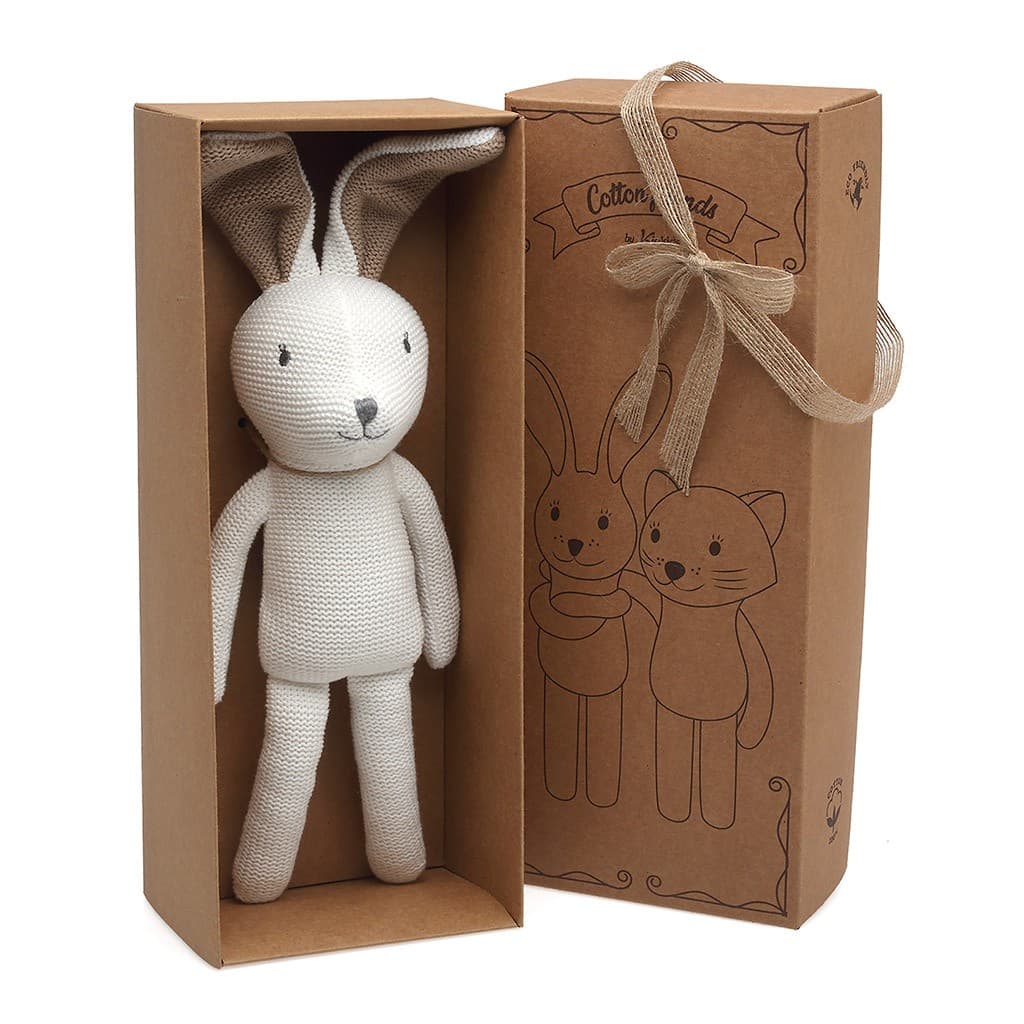 Peluche conejo de punto 100% algodón 3105 KIOKIDS – Un compañero cálido, natural y lleno de encanto